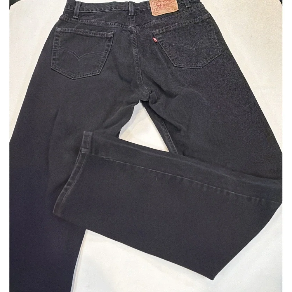 Vintage Levi's 505 Jeans Mens 36x34 Black‎ USA Made 100% Cotton Straight Leg